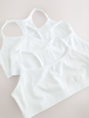 White Strappy Racer Back Crop Tops 3 Pack (5-16yrs) - Image 2 of 3