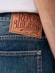 Replay Dark Blue Slim Fit Neaal Regular 100% Cotton Jeans - Image 6 of 9