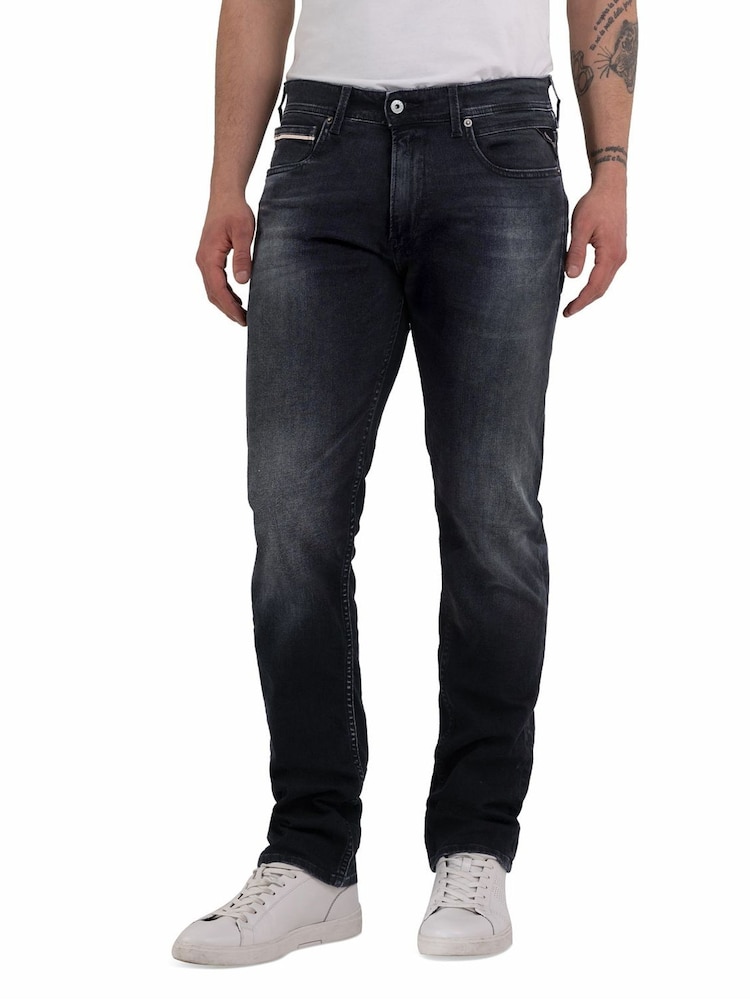 Темно-серый - Replay Straight Fit Grover Comfort Stretch Jeans - Image 1 of 2