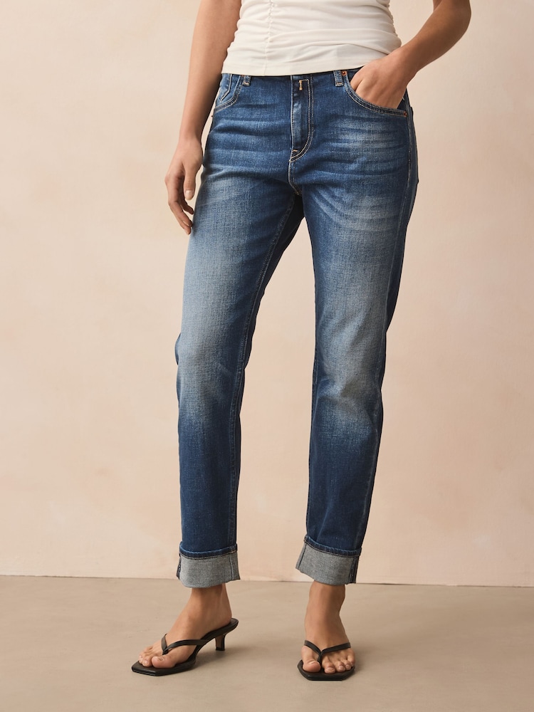 Replay Dark Blue Marty Boyfriend Fit Jeans - Image 1 of 6