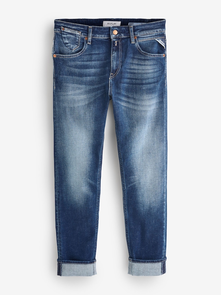 Replay Dark Blue Marty Boyfriend Fit Jeans - Image 6 of 6