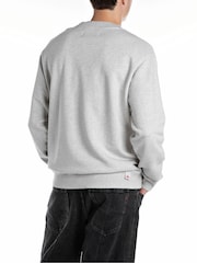 Replay Grey Jeans Embroidered 100% Cotton Sweatshirt - Image 2 of 3