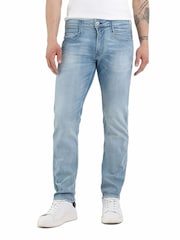 Синий - Replay Straight Fit Grover with 100% Cotton Stretch Jeans - Image 1 of 6