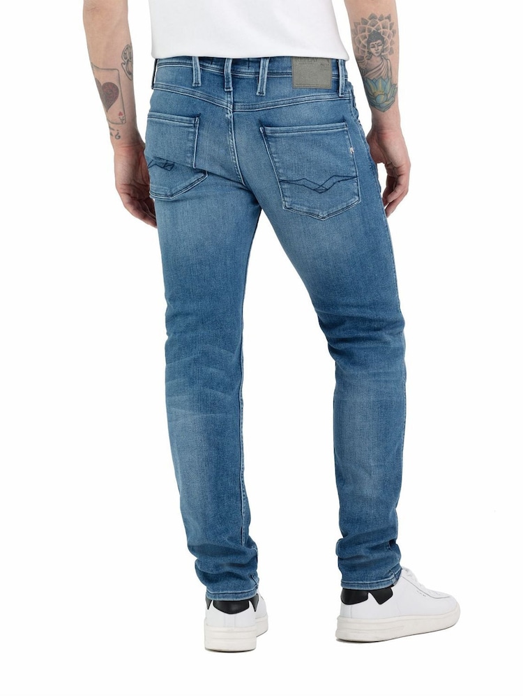 Синий - Replay Straight Fit Grover with 100% Cotton Stretch Jeans - Image 2 of 6