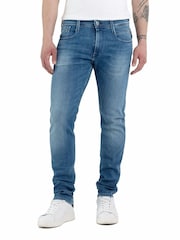 Синий - Replay Straight Fit Grover with 100% Cotton Stretch Jeans - Image 6 of 6