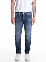 Replay Dark Rinse Grover Straight Fit Jeans - Image 1 of 4