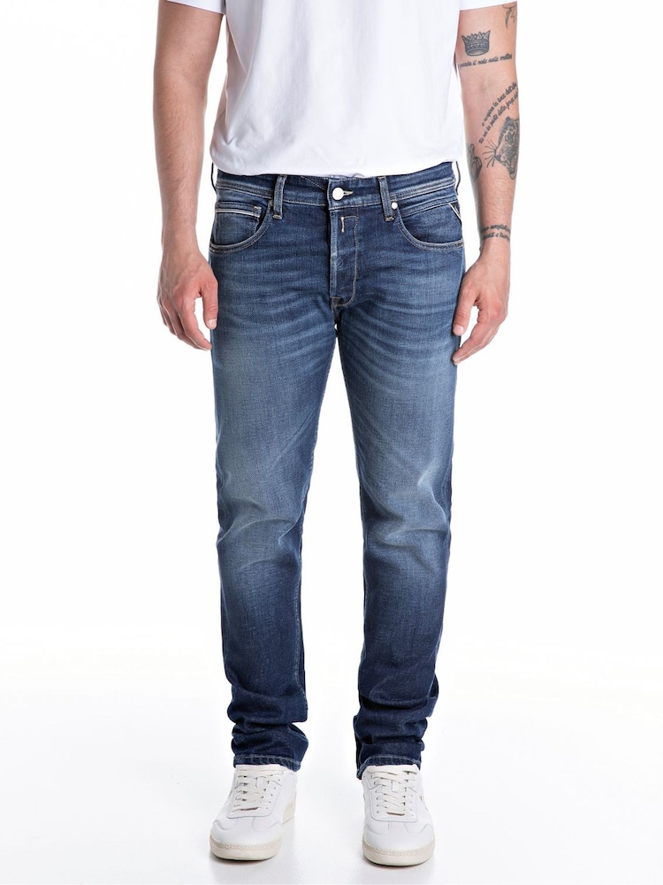 Replay Dark Rinse Grover Straight Fit Jeans - Image 1 of 4