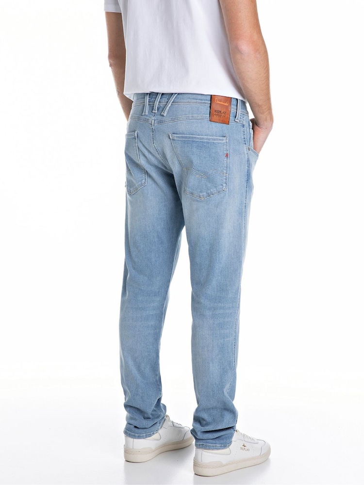 Replay Light Blue Anbass Hyperflex Slim Fit Jeans - Image 2 of 4 Replay Light Blue Anbass Hyperflex Slim Fit Jeans - Image 2 of 4