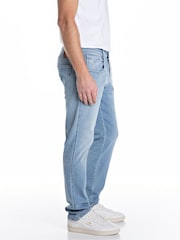 Replay Light Blue Anbass Hyperflex Slim Fit Jeans - Image 3 of 4