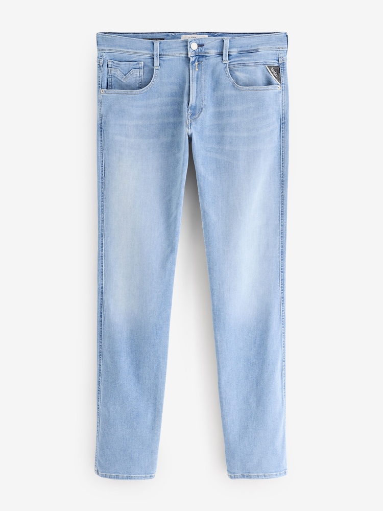 Replay Light Blue Anbass Hyperflex Slim Fit Jeans - Image 4 of 4 Replay Light Blue Anbass Hyperflex Slim Fit Jeans - Image 4 of 4