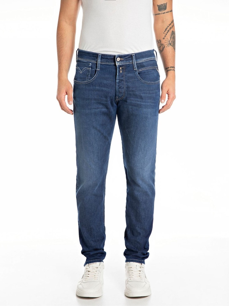 Replay Denim Lightwash Anbass Powerstretch Slim Fit Jeans - Image 1 of 2 Replay Denim Lightwash Anbass Powerstretch Slim Fit Jeans - Image 1 of 2