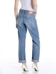 Replay Light Blue Boyfriend Barrel Fit Aubry Relaxed Jeans - Image 2 of 3