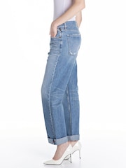 Replay Light Blue Boyfriend Barrel Fit Aubry Relaxed Jeans - Image 3 of 3
