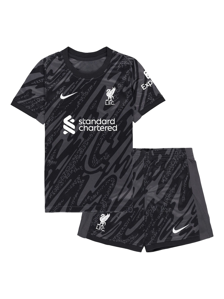 Nike Little Kids Liverpool Home Goalkeeper Stadium Kit 2024-25 - Image 1 of 3