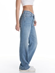 Replay Medium Blue Melja Relaxed Straight Fit Jeans - Image 3 of 4