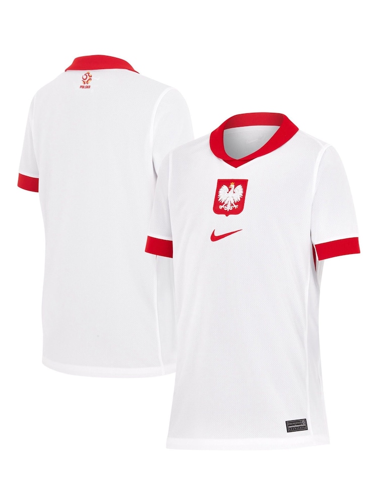 Nike White Kids Poland Home Stadium Shirt 2024 - Image 1 of 3