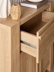 Natural Heath Oak Effect Space Saving Small Sideboard - Image 4 of 10