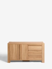 Natural Heath Oak Effect Large Slim Sideboard - Image 5 of 10
