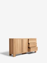 Natural Heath Oak Effect Large Slim Sideboard - Image 9 of 10