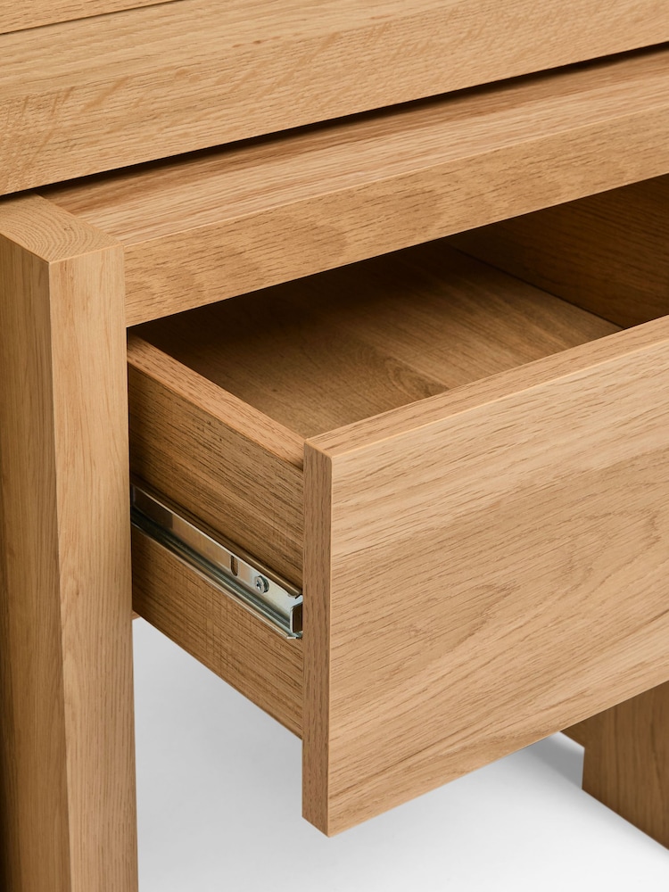 Natural Heath Oak Effect Storage Nest of Tables - Image 8 of 8