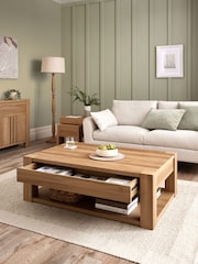 Natural Heath Oak Effect Storage Coffee Table - Image 2 of 9
