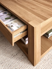 Natural Heath Oak Effect Storage Coffee Table - Image 3 of 9