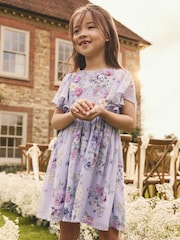 Lilac Purple Angel Sleeve Embellished Dress (3-16yrs) - Image 1 of 9
