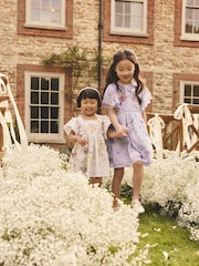 Lilac Purple Angel Sleeve Embellished Dress (3-16yrs) - Image 3 of 9