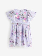 Lilac Purple Angel Sleeve Embellished Dress (3-16yrs) - Image 6 of 9