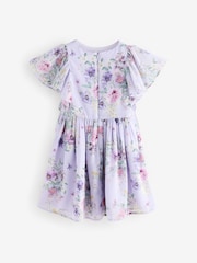 Lilac Purple Angel Sleeve Embellished Dress (3-16yrs) - Image 7 of 9