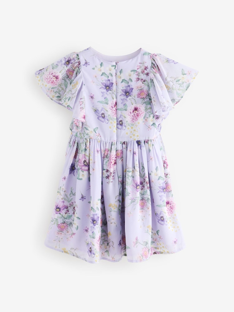 Violet lilas - Robe à manches d'ange avec ornements (3-16yrs) - Image 7 of 9