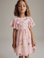Pink Angel Sleeve Embellished Dress (3-16yrs) - Image 1 of 9