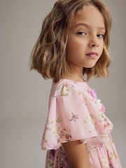 Pink Angel Sleeve Embellished Dress (3-16yrs) - Image 5 of 9