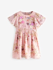 Pink Angel Sleeve Embellished Dress (3-16yrs) - Image 6 of 9