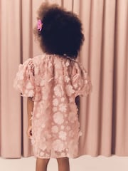 Pink 3D Floral Occasion Dress (3-16yrs) - Image 2 of 7