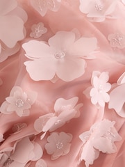 Pink 3D Floral Occasion Dress (3-16yrs) - Image 7 of 7