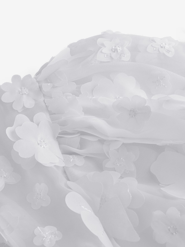 Blanco - Vestido de vestir con motivos florales en 3D (3-16 años) - Imagen 10 de 10 Blanco - Vestido de vestir con motivos florales en 3D (3-16 años) - Imagen 10 de 10
