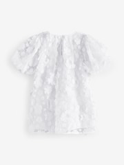 White 3D Floral Occasion Dress (3-16yrs) - Image 8 of 10