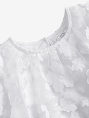 White 3D Floral Occasion Dress (3-16yrs) - Image 9 of 10