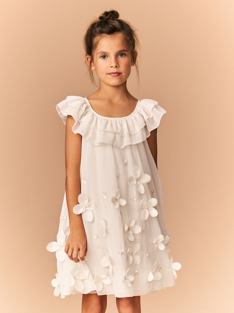 Cream Embellished Occasion Dress (3-16yrs) - Image 1 of 8