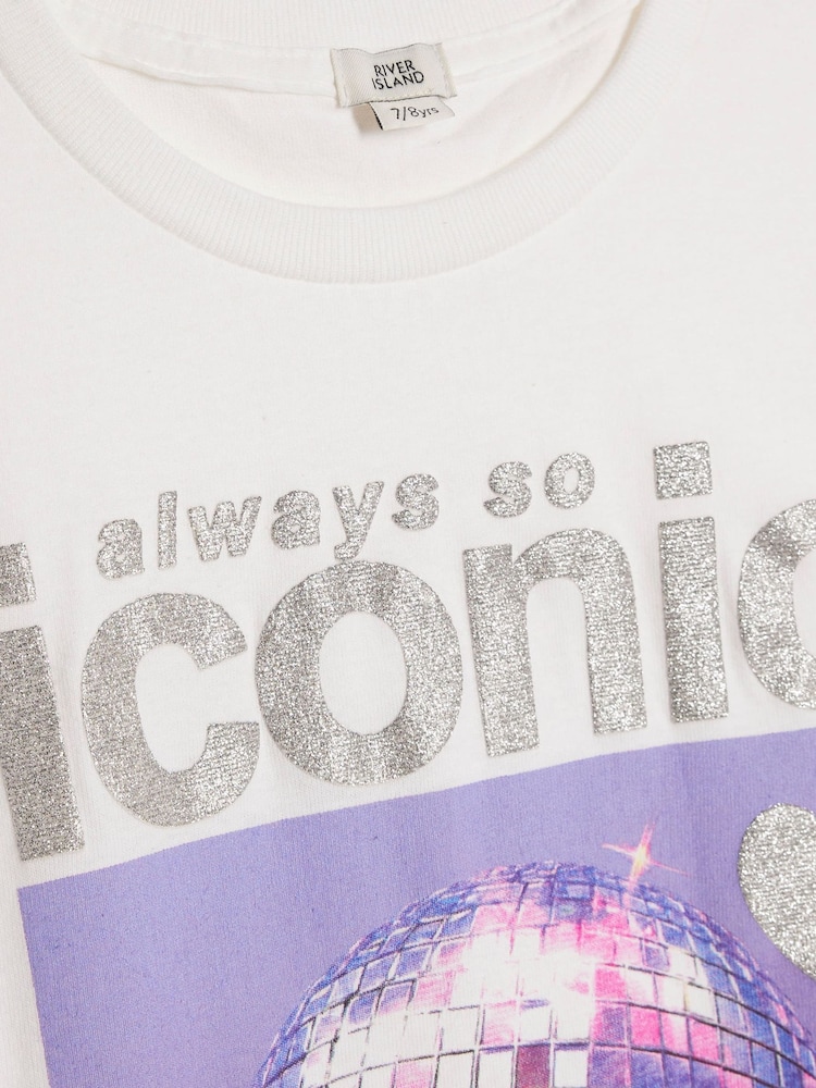 River Island White Always Iconic Disco T-Shirt - Image 4 of 4