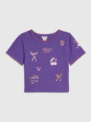 River Island Purple Sequin Embroidered Baby T-Shirt - Image 1 of 4