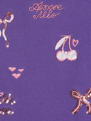 River Island Purple Sequin Embroidered Baby T-Shirt - Image 3 of 4