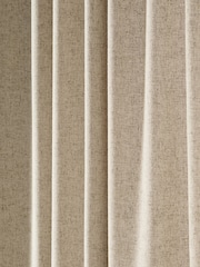 Natural Soft Weave Linen Blend Wave Header Lined Curtains - Image 6 of 7