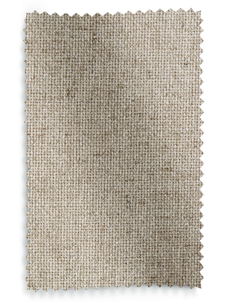 Natural Soft Weave Linen Blend Wave Header Lined Curtains - Image 7 of 7