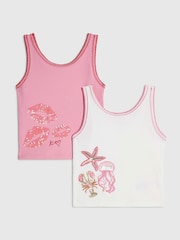 River Island Pink Sequin Tank Top 2 Pack - Image 1 of 3