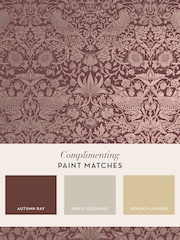 William Morris At Home Burgundy Strawberry Thief A4 Wallpaper Sample - Image 4 of 4