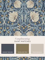 William Morris At Home Blue Pimpernel Blue A4 Wallpaper Sample - Image 4 of 4