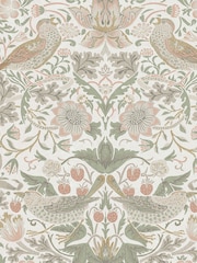 William Morris At Home Sage Pink Strawberry Thief A4 Wallpaper Sample - Image 2 of 4