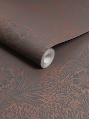 William Morris At Home Charcoal Marigold Fibrous A4 Wallpaper Sample - Image 3 of 4